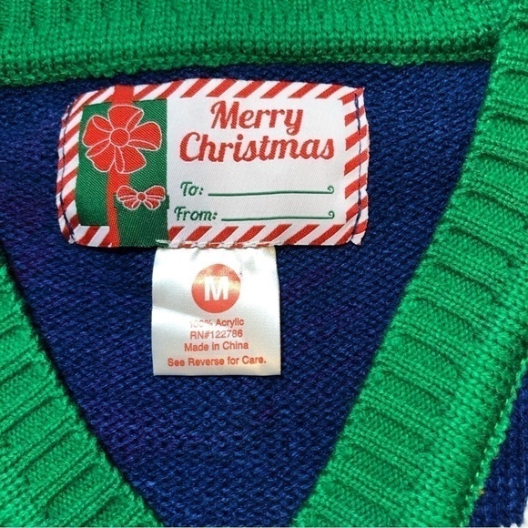 Nutcracker Cardigan NEW Medium V-neck Christmas Button Down Sweater Blue - Picture 6 of 9